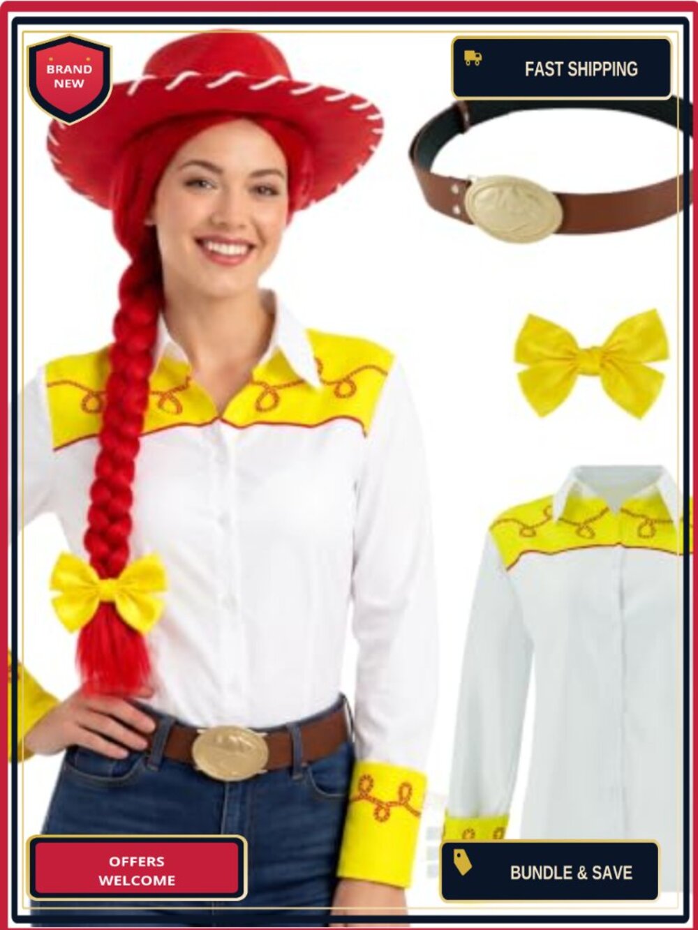 PAINEOMN Cowgirl Costume Adult Button Down Top